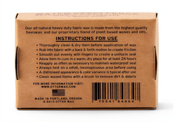 OtterWax Beeswax Clothing Wax Bar 0001 2.25oz Water Repellent for Men-1