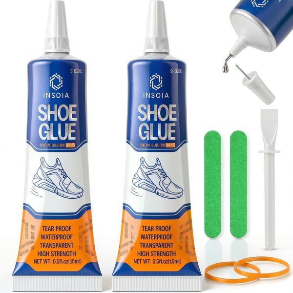 INSOIA Shoe Glue Waterproof Clear Adhesive Repair Kit for Leather-0