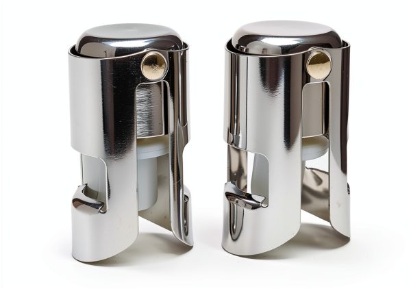 Champagne Stoppers Aertyzeen 2pcs Stainless Steel Silver Lock Clamp-6