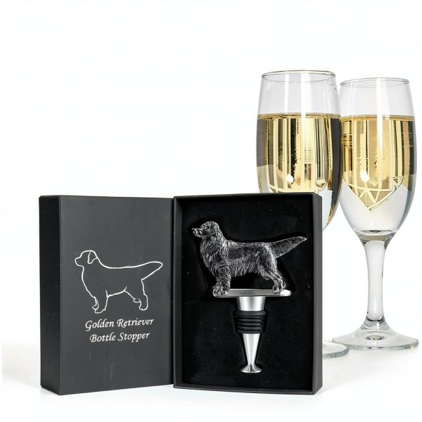 Golden Retriever Wine Stopper by LYWUU – Metal Zinc Alloy & Silicone-6
