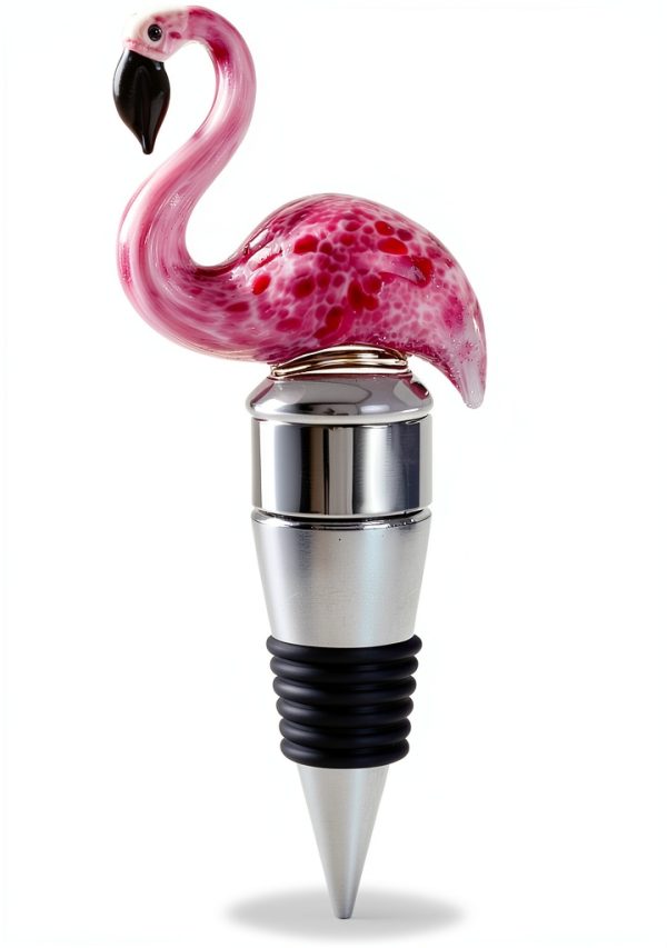 Flamingo Wine Stopper by Puzzled Elegant Glass Bar Accessory-0