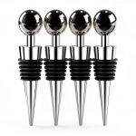 Wine Saver LIGTMAR 4Pcs Silicone Wine Stoppers Reusable Plug Silver-0