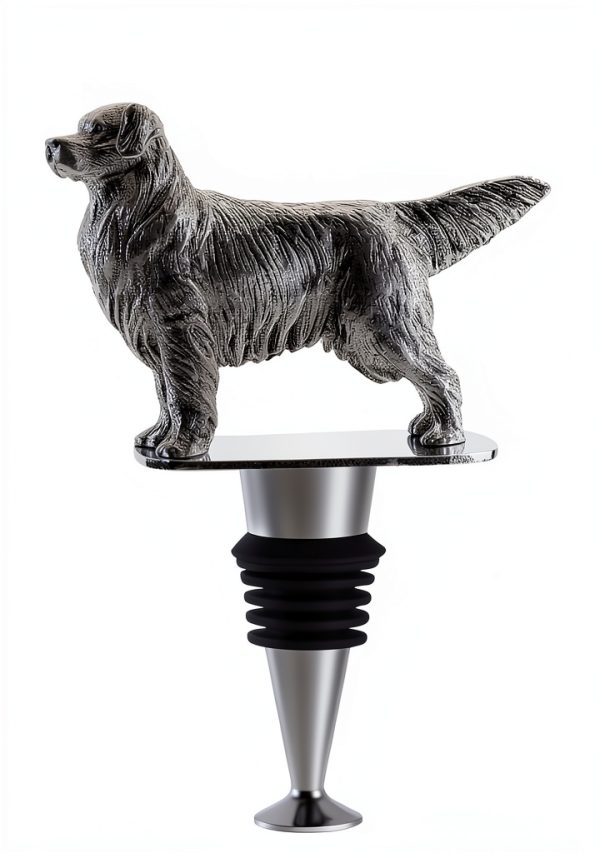 Golden Retriever Wine Stopper by LYWUU – Metal Zinc Alloy & Silicone-1