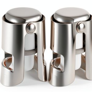 Champagne Stoppers with Stainless Steel Champagne Saver with Food Grade Silicone Leak proof Keep Fresh Suitable for Champagne, Cava, Prosecco and Sparkling (Silver, 2 Pack)-0