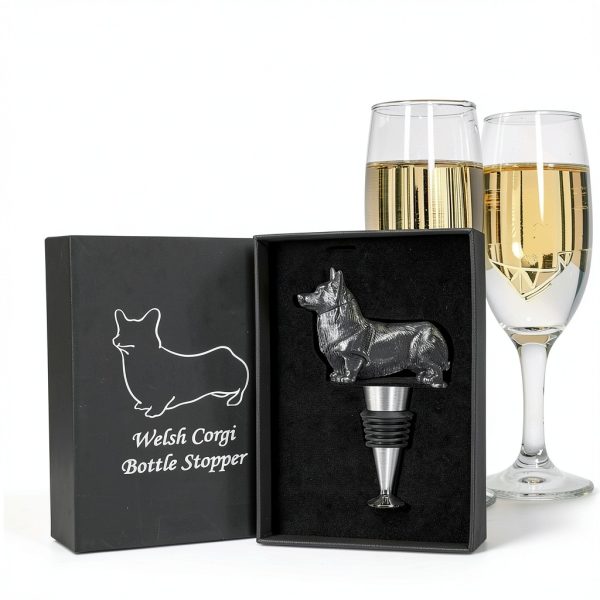 Corgi Dog Wine Bottle Stopper by LYWUU Metal Zinc Alloy Food Grade-5