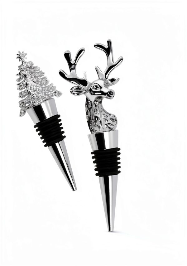 Wine Stopper 2PCS Silicone Reusable Set by BarWHPZ Silver Standard-1