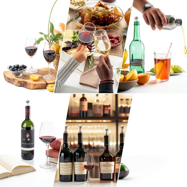 Wine Saver LIGTMAR 4Pcs Silicone Wine Stoppers Reusable Plug Silver-5