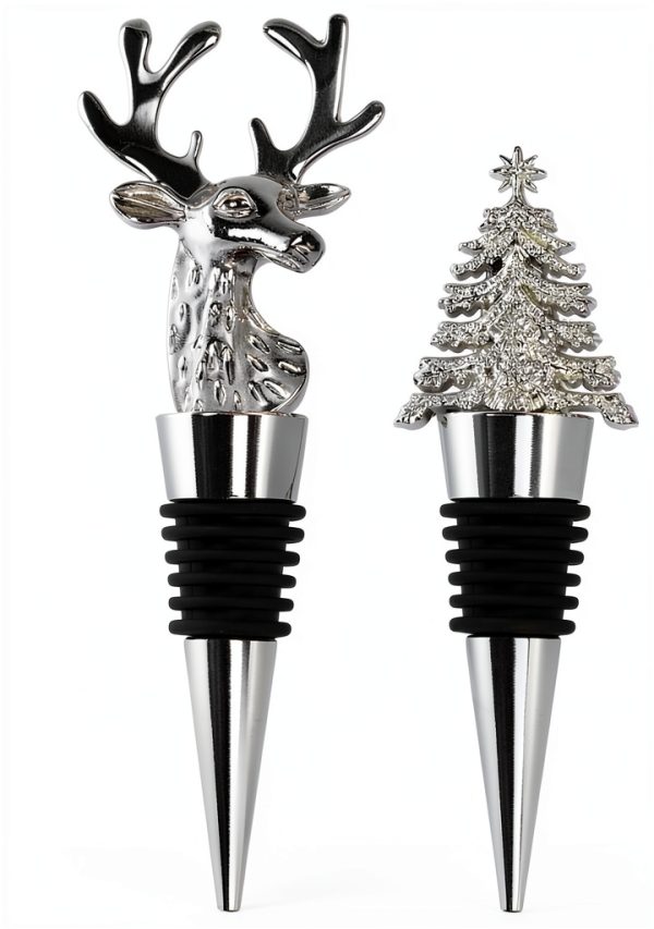 Wine Stopper 2PCS Silicone Reusable Set by BarWHPZ Silver Standard-0