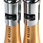 Champagne Stoppers Aertyzeen 2pcs Stainless Steel Silver Lock Clamp-0