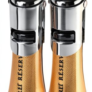Champagne Stoppers Aertyzeen 2pcs Stainless Steel Silver Lock Clamp-0