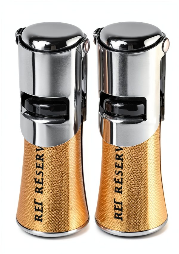 Champagne Stoppers Aertyzeen 2pcs Stainless Steel Silver Lock Clamp-0