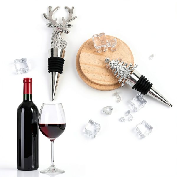 Wine Stopper 2PCS Silicone Reusable Set by BarWHPZ Silver Standard-4