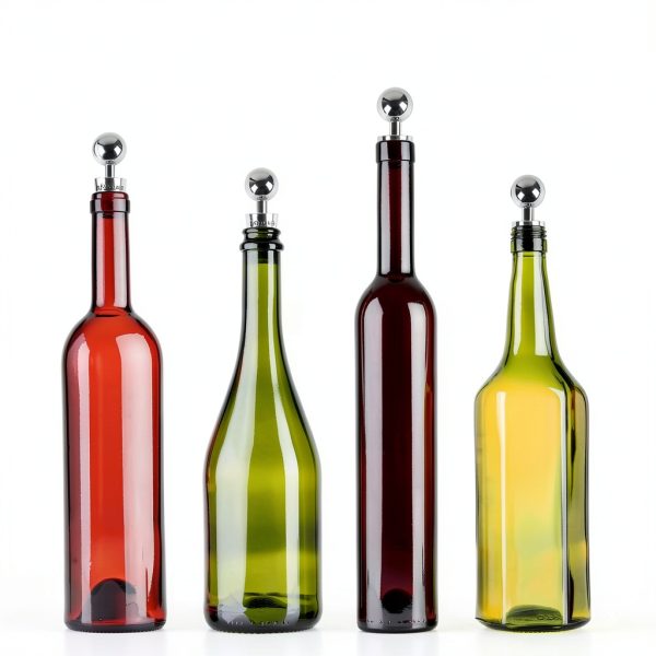 Wine Saver LIGTMAR 4Pcs Silicone Wine Stoppers Reusable Plug Silver-3