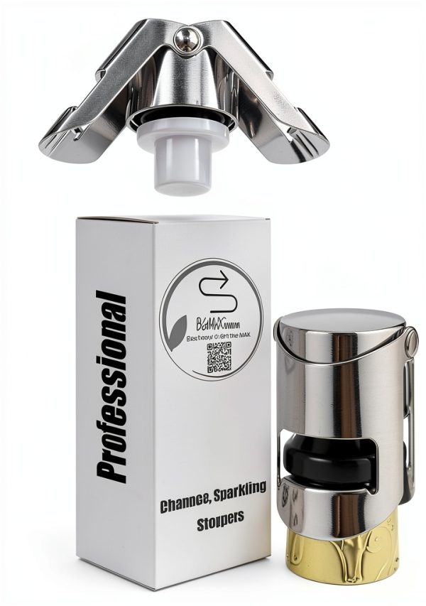 Champagne Sealer Stopper, BGMAX 3 Pack Stainless Steel Sparkling Wine-0
