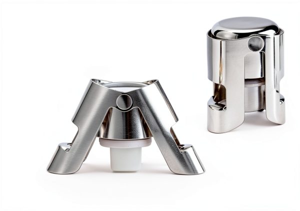 Champagne Stoppers Aertyzeen 2pcs Stainless Steel Silver Lock Clamp-2