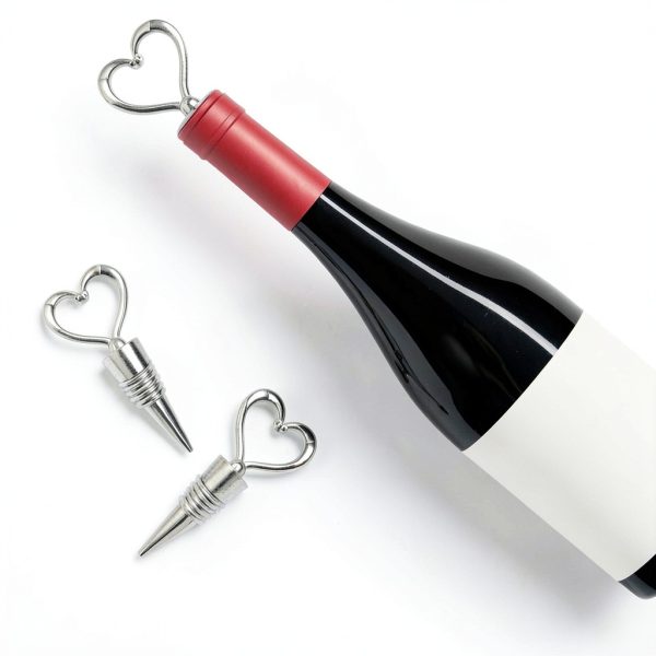 Wine Stopper 3PCS Heart Shape Reusable Bottle Cover Eruinfang Silver-3