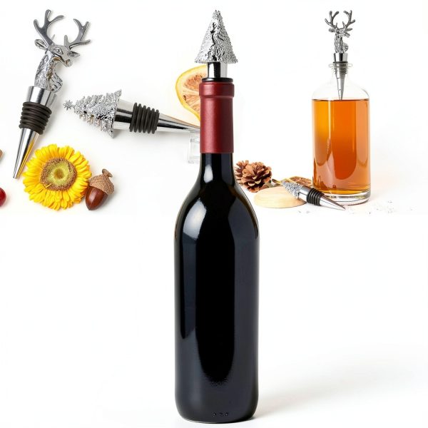 Wine Stopper 2PCS Silicone Reusable Set by BarWHPZ Silver Standard-5