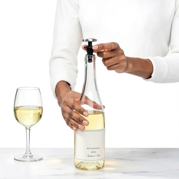 OXO SteeL Leakproof Expanding Wine Stopper, Silver & Clear Silicone, 2-1