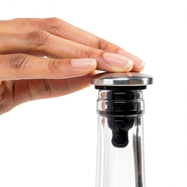 OXO SteeL Leakproof Expanding Wine Stopper, Silver & Clear Silicone, 2-2