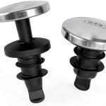 OXO SteeL Leakproof Expanding Wine Stopper, Silver & Clear Silicone, 2-0